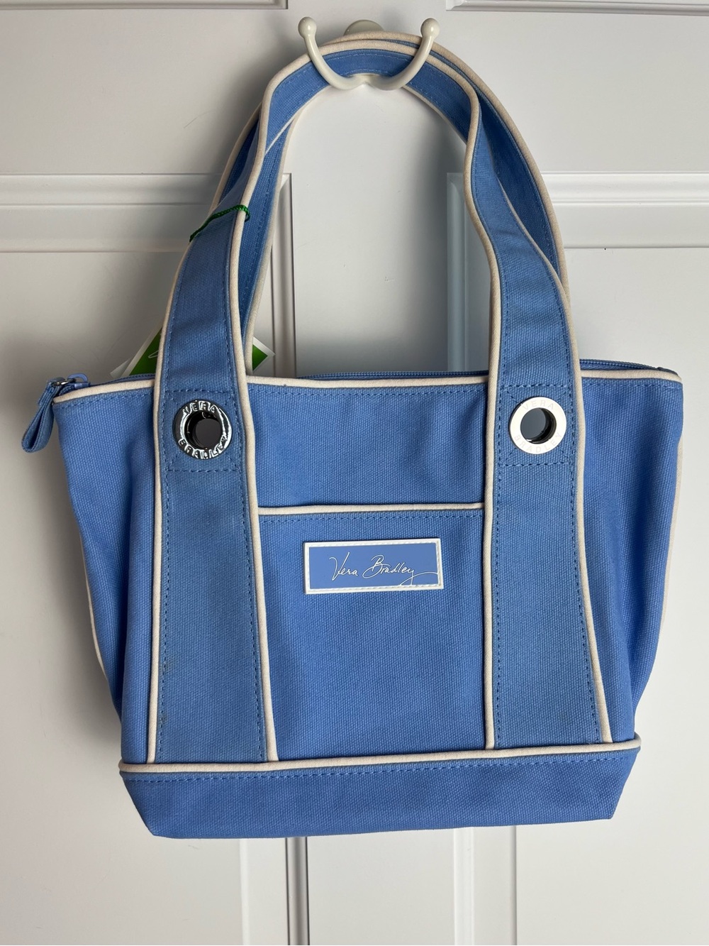 Vera Bradley Periwinkle Canvas Tote with Cream Trim